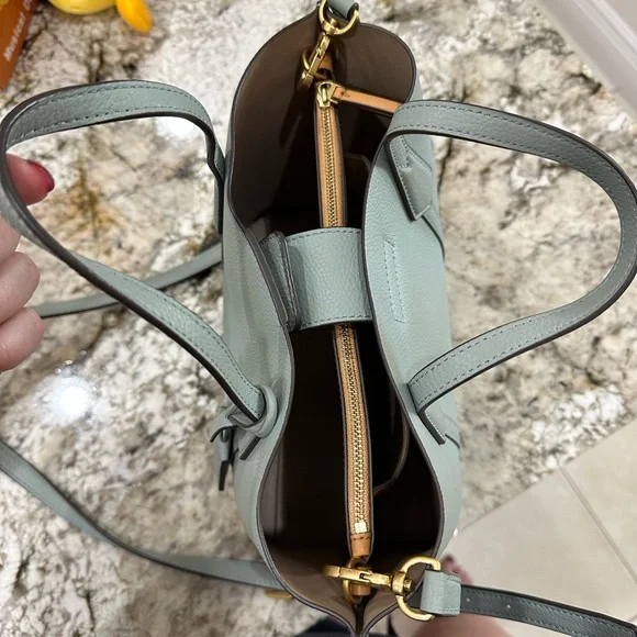 Tory Burch Light Blue/Green Perry Tote Leather - Picture 5 of 8